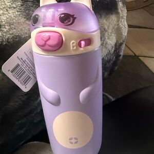 Purple Animal-Themed Water Bottle